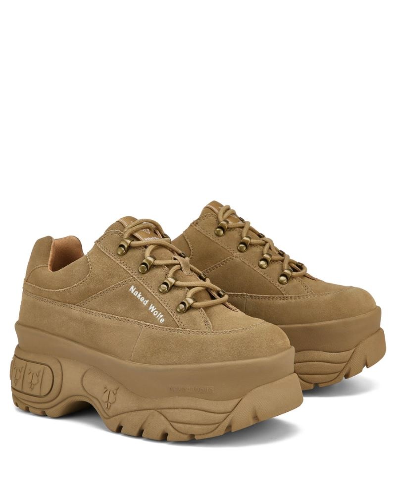 Women's Naked Wolfe Sporty Suede Sneakers Brown | PHILIPPINES QWBMSLD95