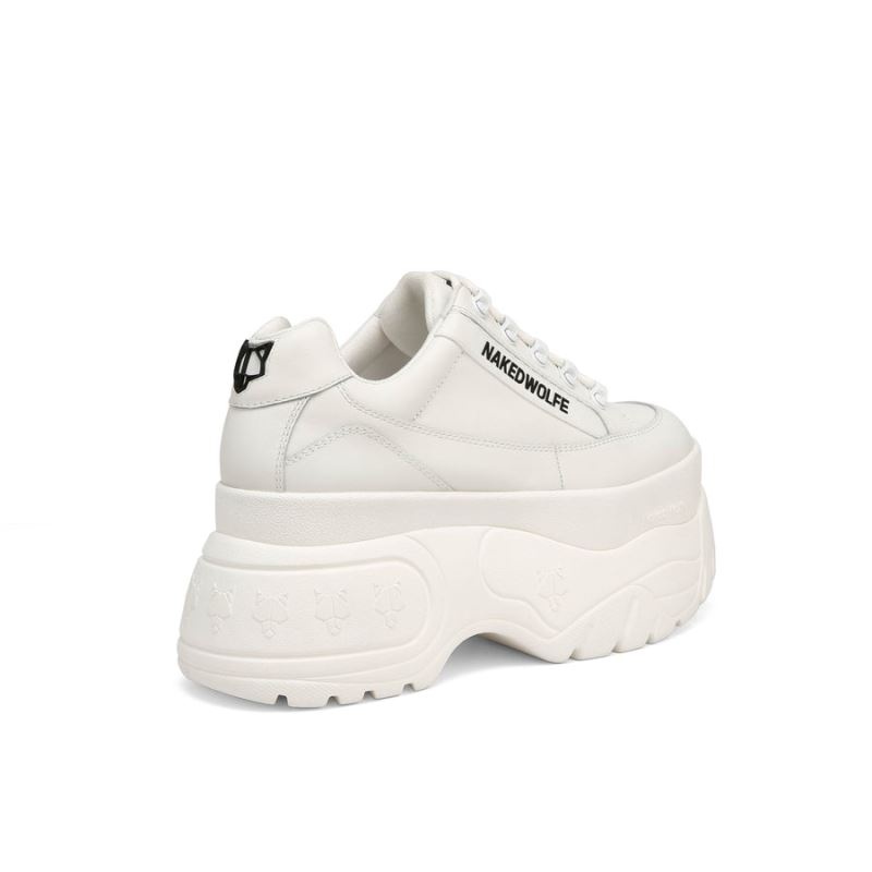 Women's Naked Wolfe Sprinter Leather Sneakers White | PHILIPPINES LBFNGZH08