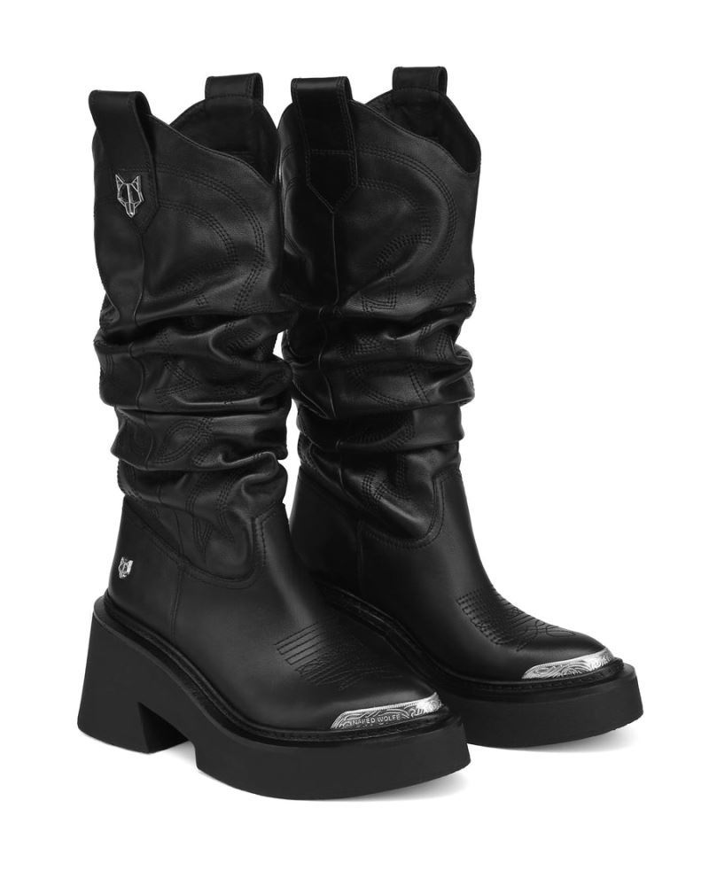 Women's Naked Wolfe Stable Platform Boots Black | PHILIPPINES MFJUOWQ53