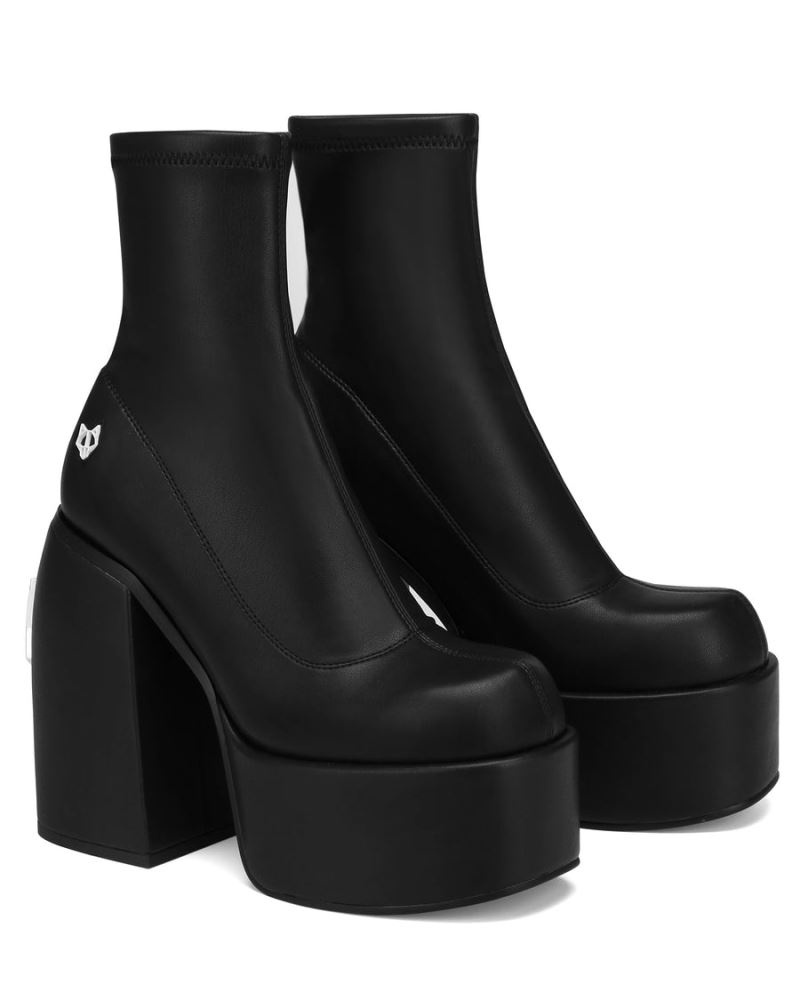 Women's Naked Wolfe Sugar Stretch Platform Boots Black | PHILIPPINES RVYDIMH75