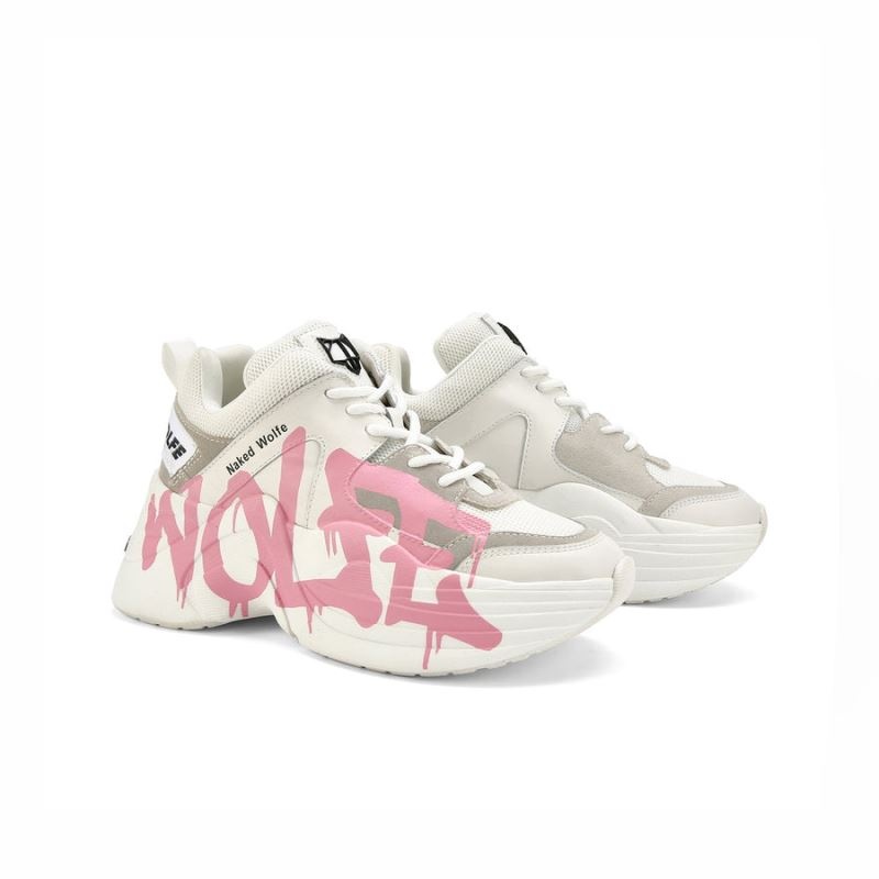 Women's Naked Wolfe Track Logo Sneakers Pink | PHILIPPINES RZKONQW19