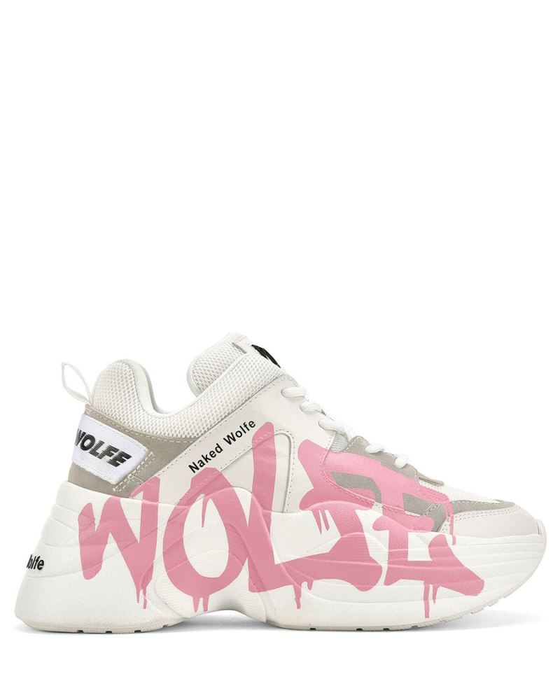 Women\'s Naked Wolfe Track Logo Sneakers Pink | PHILIPPINES RZKONQW19