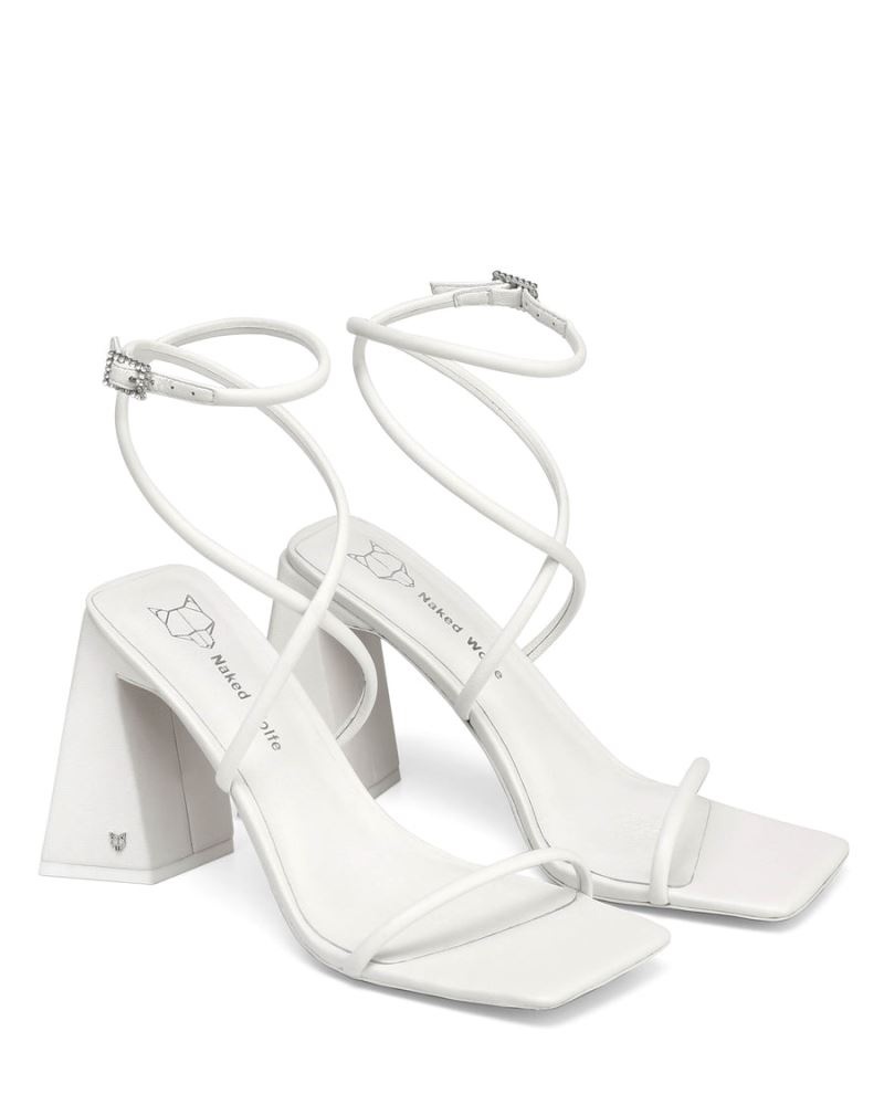 Women's Naked Wolfe Vergie Leather Heels White | PHILIPPINES SFJUZDK64