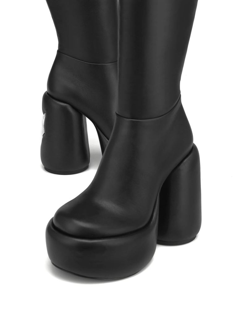 Women's Naked Wolfe Wanted Leather Platform Boots Black | PHILIPPINES UIZAKWG92