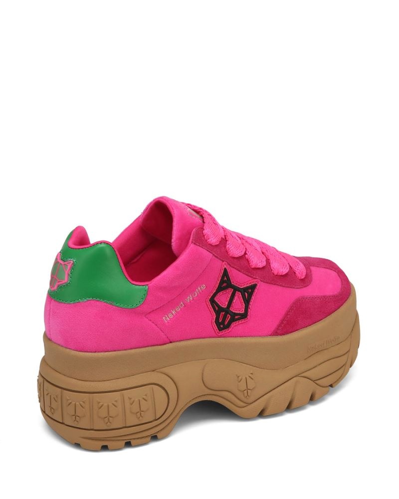 Women's Naked Wolfe Warrior Velvet Sneakers Pink | PHILIPPINES YVBDISQ92