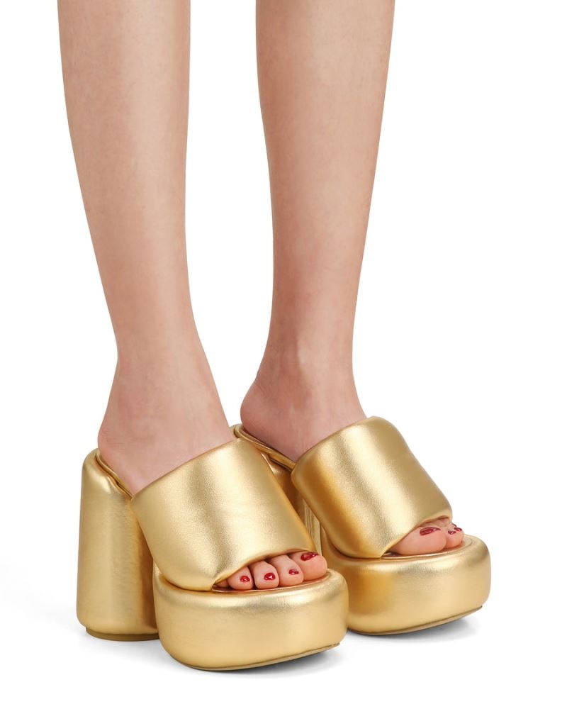 Women's Naked Wolfe Wow Platform Sandals Gold | PHILIPPINES ECYUDPV07