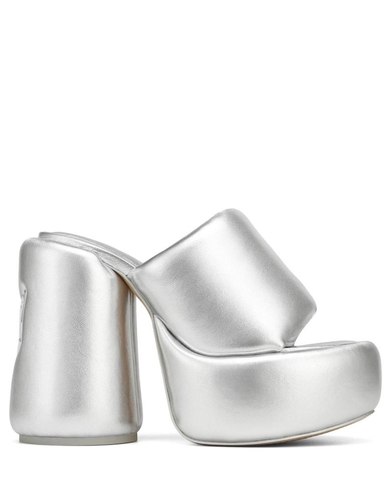 Women\'s Naked Wolfe Wow Platform Sandals Silver | PHILIPPINES QJXUKMG12